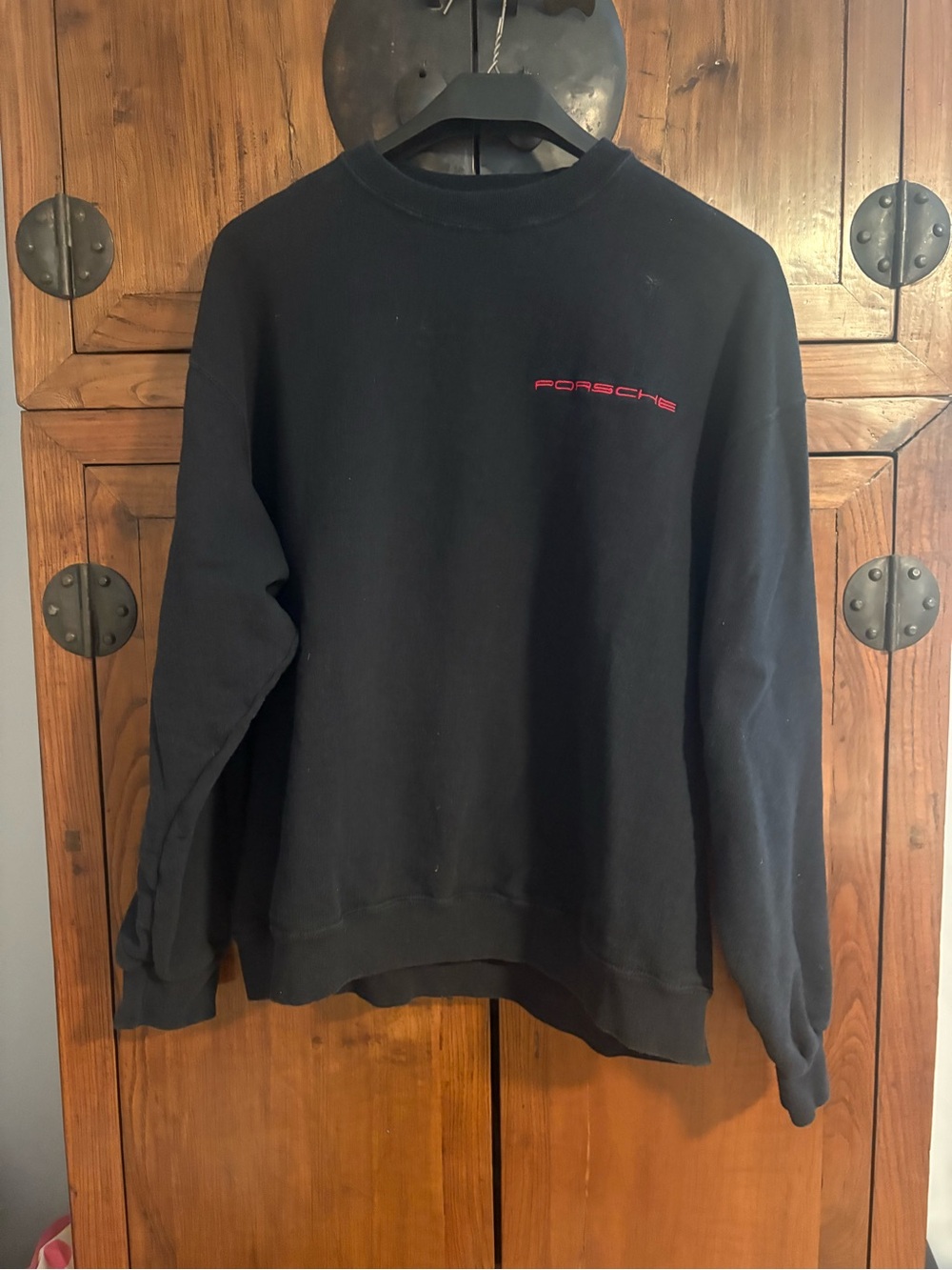 Men's Black PORSCHE Crewneck Sweatshirt